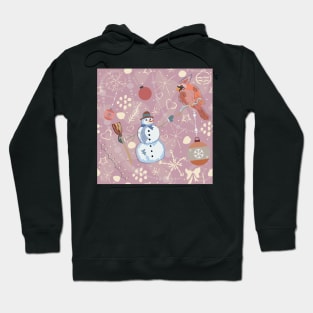 Cardinal and Snowman Hoodie